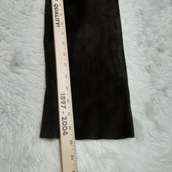 Danier Womens Brown Suede Leather Bootcut Pants Size 4 - Picture 7 of 11